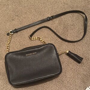 Michael Kors Black Crossbody Bag with Gold Chain